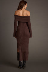 Rhiannon Espresso Sweater Maxi Dress