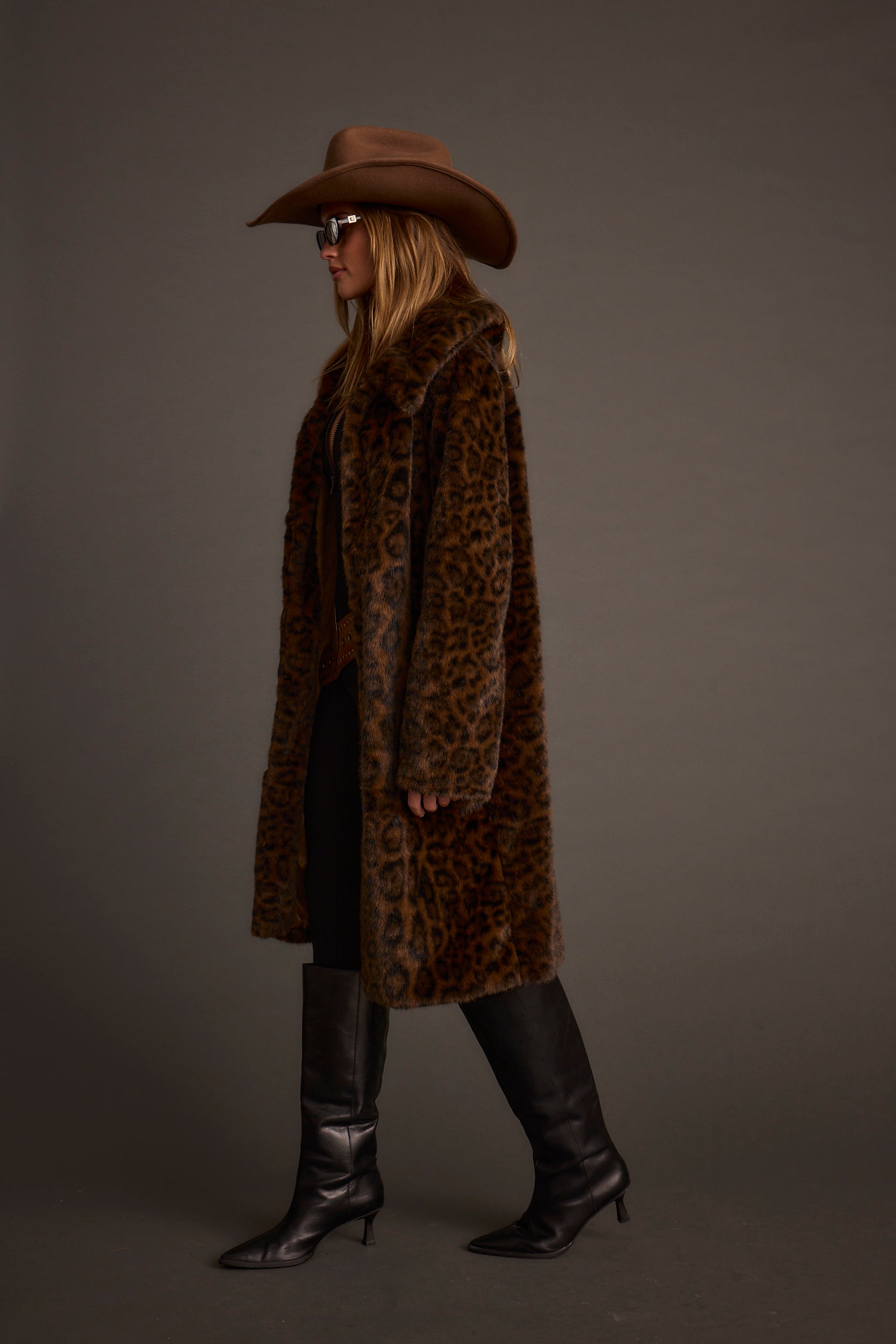 Rochelle Leopard Faux Fur Coat