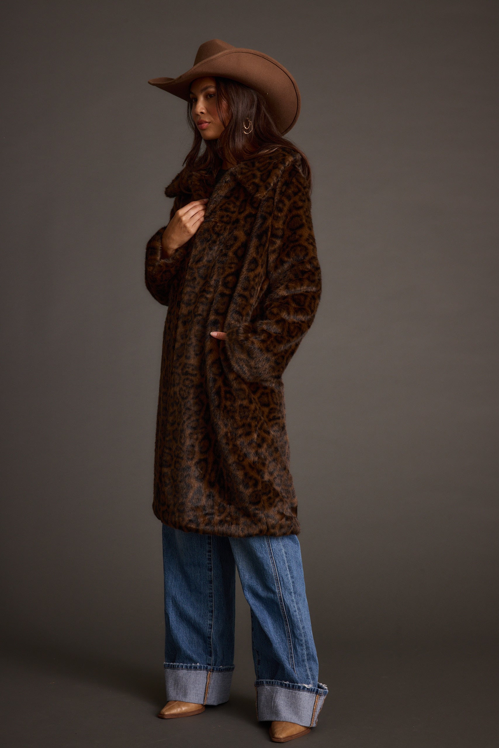 Rochelle Leopard Faux Fur Coat