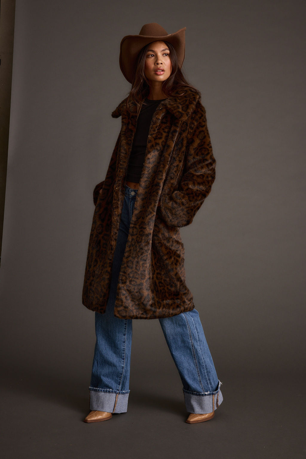 Rochelle Leopard Faux Fur Coat