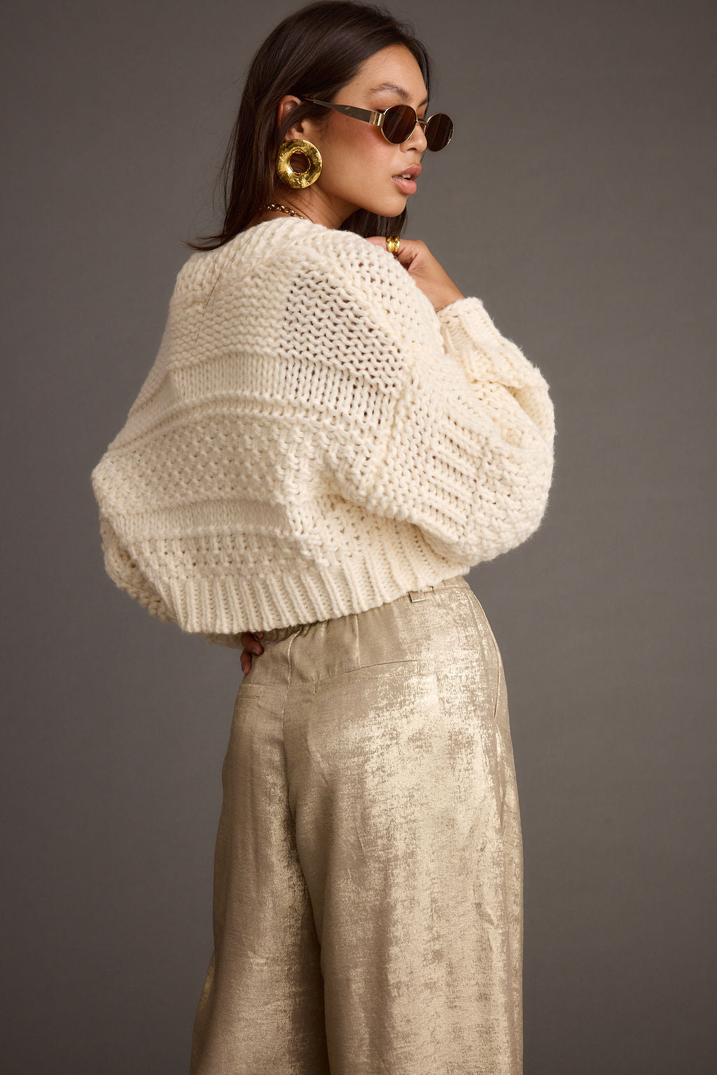 Rowan Cream Cable Knit Cardigan