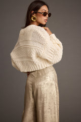 Rowan Cream Cable Knit Cardigan