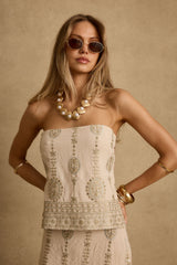 Soli Embroidered Linen Top