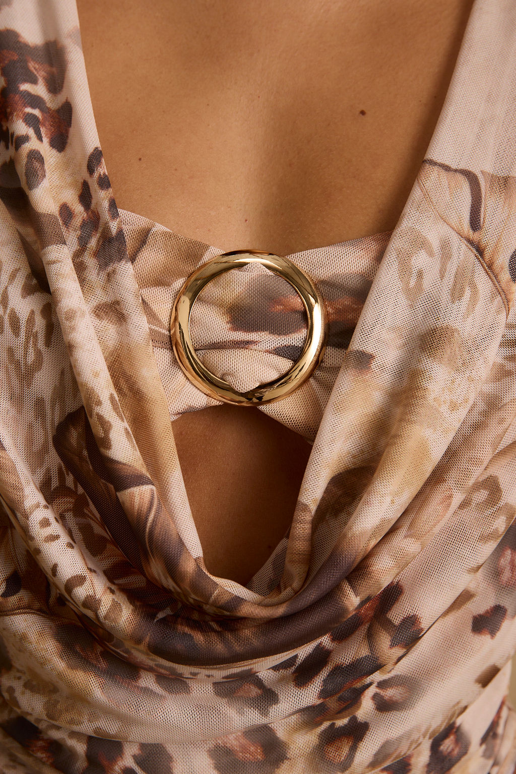 Sundown Animal Cowl Neck Blouse