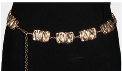 Warped Metallic Square Chain Belt