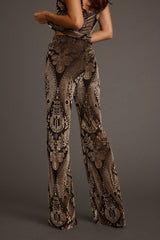 Silver Springs Burnout Velvet Flare Pants