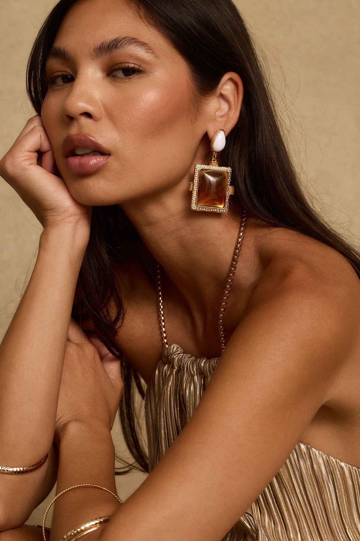 Soleil Amber Statement Earrings