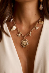 Sun Kissed Gold Charm Necklace