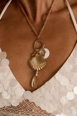 Sunlit Tides Gold Pendant Necklace