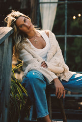 Sunny Beige Fringe Cardigan