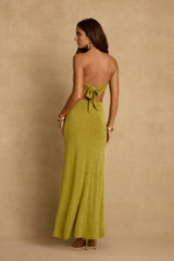 Sunspell Chartreuse Strapless Maxi Dress