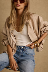 Monte Khaki Bubble Hem Jacket