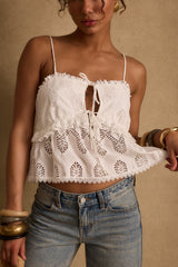Tita White Eyelet Top