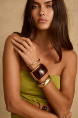 Tulum Tortoise and Gold Cuff