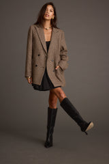 West Village Brown Plaid Blazer