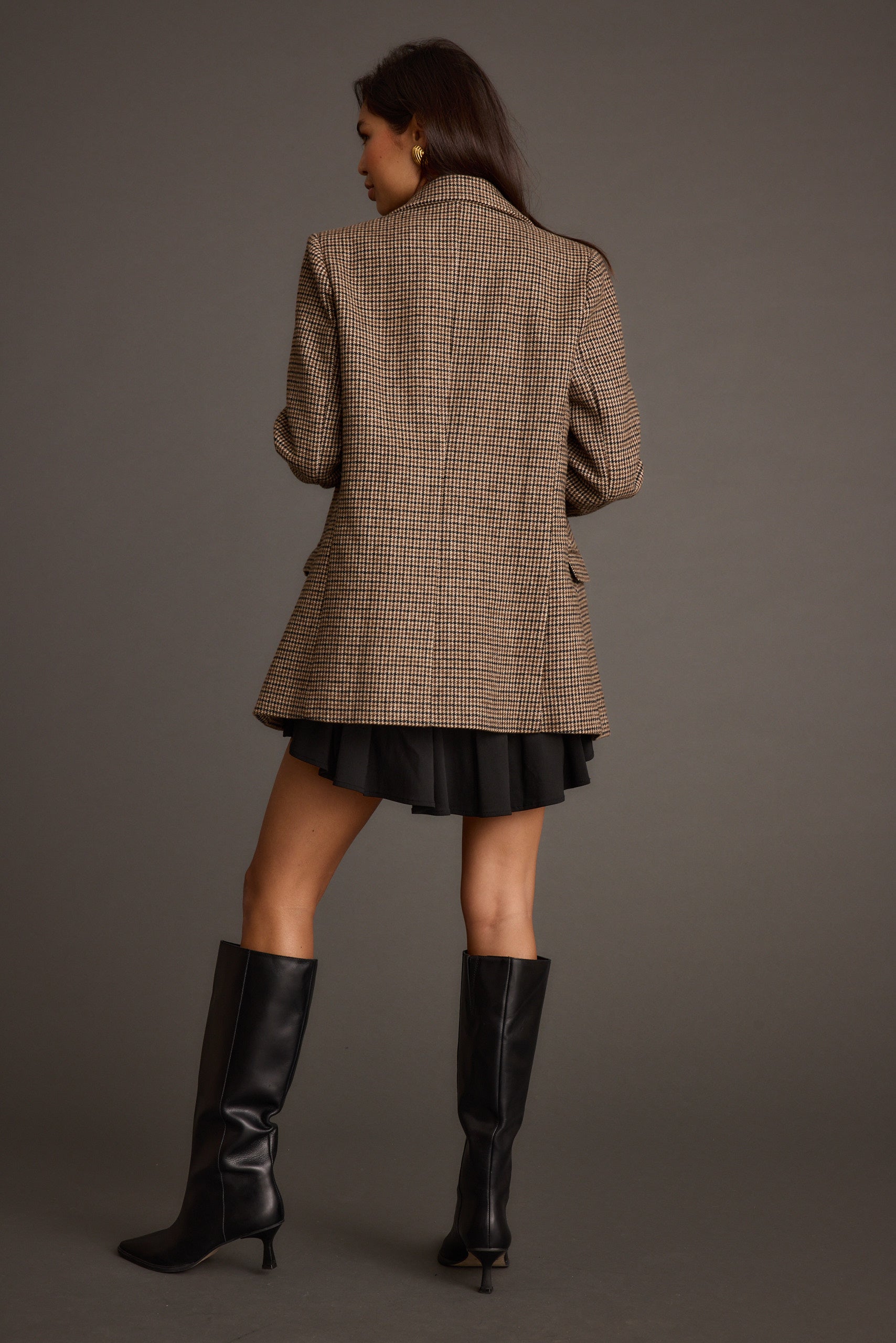 West Village Brown Plaid Blazer