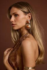 Wild Ember Gold Statement Earrings
