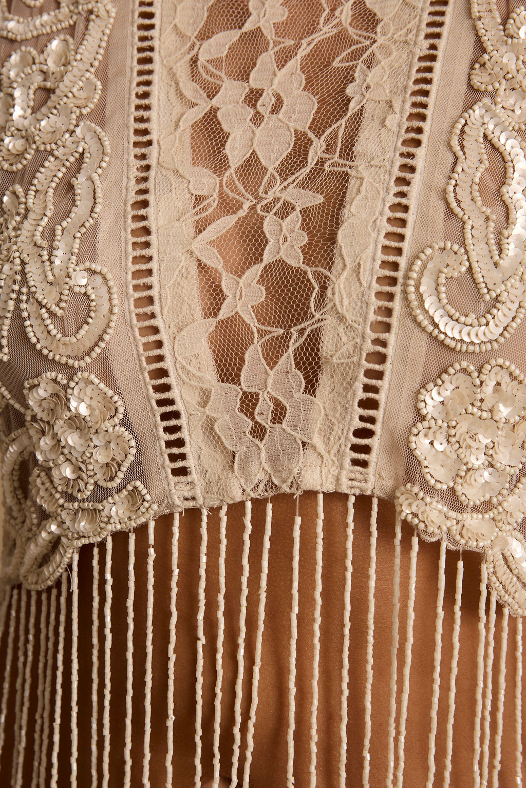 Wild Moon Cream Beaded Top