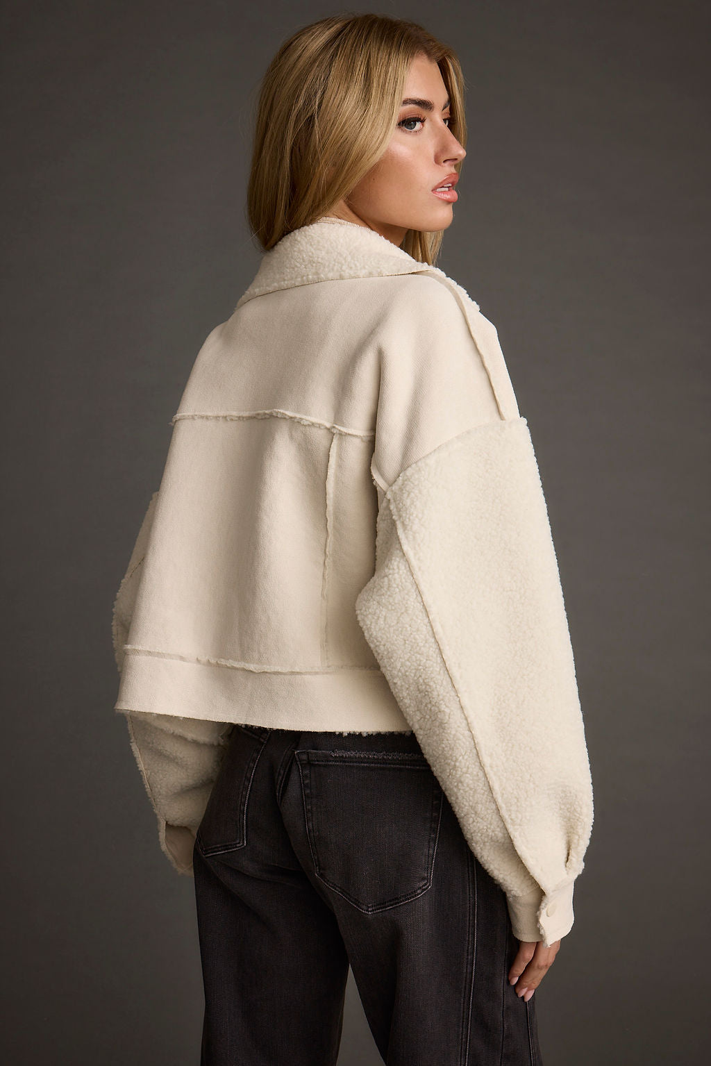 Whiteout Sherpa Cropped Jacket