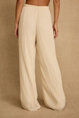 Zaria Cream Plisse Pants